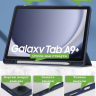 Чехол с прозрачной задней крышкой для Samsung Galaxy Tab A9 Plus (темно-синий), прозр. акрил