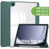 Чехол с прозрачной задней крышкой для Samsung Galaxy Tab A9 Plus (темно-зеленый), прозр. акрил