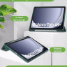 Чехол с прозрачной задней крышкой для Samsung Galaxy Tab A9 Plus (темно-зеленый), прозр. акрил