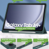Чехол с прозрачной задней крышкой для Samsung Galaxy Tab A9 Plus (темно-зеленый), прозр. акрил