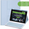 Чехол с клавиатурой для iPad 10.2 (голубой), поворотный