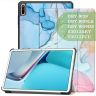 Чехол для Huawei MatePad 11, MatePad C7, Розово-голубой мрамор