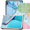 Чехол для Huawei MatePad 11, MatePad C7, Розово-голубой мрамор