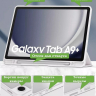 Чехол с прозрачной задней крышкой для Samsung Galaxy Tab A9 Plus (светло-серый), прозр. акрил