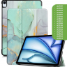 Чехол для iPad Air 11 (6th gen), 2024, Зеленый мрамор