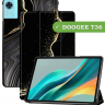 Чехол для DOOGEE T36, Blackview MEGA 2, Oscal Pad 100, Teclast T60 Plus (Черный мрамор)