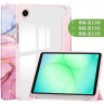 Чехол с прозрачной задней крышкой для Samsung Galaxy Tab A11 (a-11) (розовый мрамор), прозр. акрил