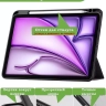 Чехол с прозрачной задней крышкой для iPad Air 11 (6th gen), 2024 (черный), прозр. акрил