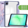 Чехол с прозрачной задней крышкой для Samsung Galaxy Tab A11 (a-11) (фиолетовый мрамор), прозр. акрил