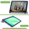 Чехол с прозрачной задней крышкой для Samsung Galaxy Tab A11 (a-11) (фиолетовый мрамор), прозр. акрил