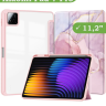 Чехол с прозрачной задней крышкой для Xiaomi Pad 7, Xiaomi Pad 7 Pro (розовый мрамор), прозр. акрил