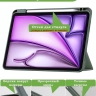 Чехол с прозрачной задней крышкой для iPad Air 11 (6th gen), 2024 (темно-зеленый), прозр. акрил