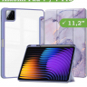 Чехол с прозрачной задней крышкой для Xiaomi Pad 7, Xiaomi Pad 7 Pro (фиолетовый мрамор), прозр. акрил