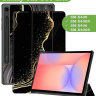 Чехол для Samsung Galaxy Tab S9, S9 FE, S10 FE, S10 Lite (Черный мрамор)