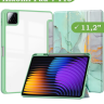 Чехол с прозрачной задней крышкой для Xiaomi Pad 7, Xiaomi Pad 7 Pro (зеленый мрамор), прозр. акрил