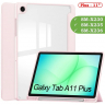 Чехол с прозрачной задней крышкой для Tab A11+ (А11 Plus+) (розовый), прозр. акрил