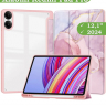 Чехол с прозрачной задней крышкой для Xiaomi Redmi Pad Pro, POCO Pad (розовый мрамор), прозр. акрил