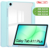 Чехол с прозрачной задней крышкой для Tab A11+ (А11 Plus+) (голубой), прозр. акрил