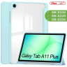 Чехол с прозрачной задней крышкой для Tab A11+ (А11 Plus+) (голубой), прозр. акрил
