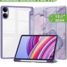 Чехол с прозрачной задней крышкой для Xiaomi Redmi Pad Pro, POCO Pad (фиолетовый мрамор), прозр. акрил