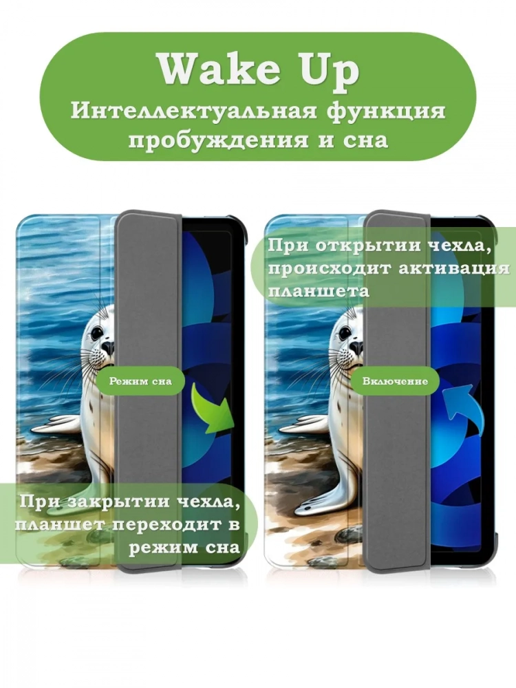 Чехол для iPad Air 11 (6th gen), 2024, iPad Air 5, iPad Air 4, Тюлень Чехол для iPad Air 11 (6th gen), 2024, iPad Air 5, iPad Air 4, Тюлень