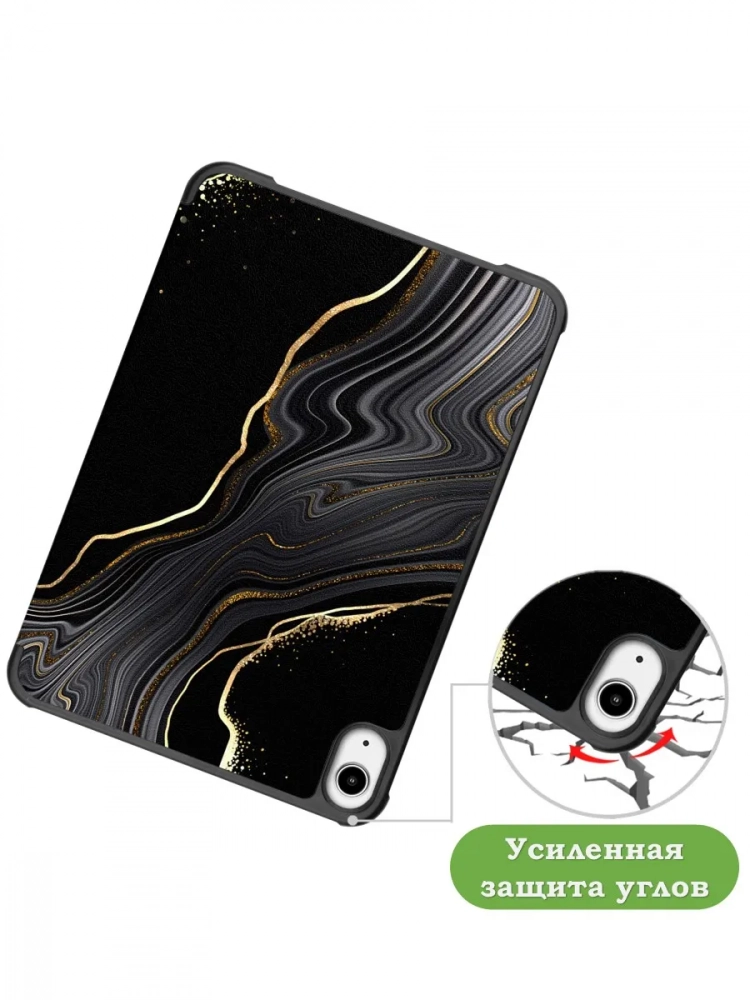 Чехол для iPad mini 6, Чёрный мрамор