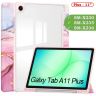 Чехол с прозрачной задней крышкой для Tab A11+ (А11 Plus+) (розовый мрамор), прозр. акрил