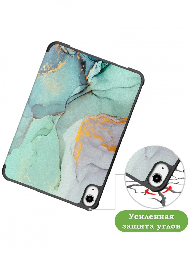 Чехол для iPad mini 6, Зеленый мрамор