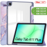 Чехол с прозрачной задней крышкой для Tab A11+ (А11 Plus+) (фиолетовый мрамор), прозр. акрил