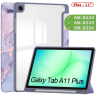 Чехол с прозрачной задней крышкой для Tab A11+ (А11 Plus+) (фиолетовый мрамор), прозр. акрил