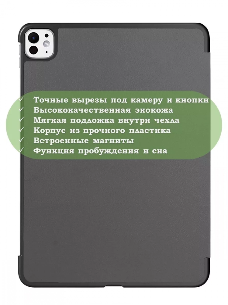 Чехол для iPad Pro 13 (7th gen), 2024 (серый)