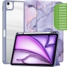 Чехол с прозрачной задней крышкой для iPad Air 11 (6th gen), 2024 (фиолетовый мрамор), прозр. акрил
