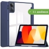 Чехол с прозрачной задней крышкой для Xiaomi Redmi Pad SE (темно-синий), прозр. акрил