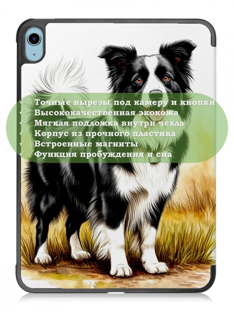 Чехол для iPad Air 11 (6th gen), 2024, iPad Air 5, iPad Air 4, Бордер-колли Чехол для iPad Air 11 (6th gen), 2024, iPad Air 5, iPad Air 4, Бордер-колли