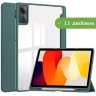 Чехол с прозрачной задней крышкой для Xiaomi Redmi Pad SE (темно-зеленый), прозр. акрил