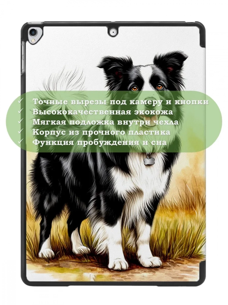 Чехол для iPad Pro 10.5, iPad Air (2019), 10,5", Бордер-колли Чехол для iPad Pro 10.5, iPad Air (2019), 10,5", Бордер-колли