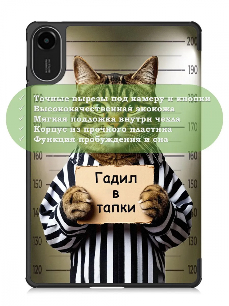 Чехол для Xiaomi Redmi Pad 2, Кот гадил в тапки