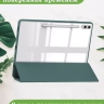 Чехол с прозрачной задней крышкой для Samsung Galaxy Tab S9 Plus 12.4" (темно-зеленый), прозр. акрил