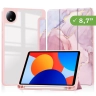 Чехол с прозрачной задней крышкой для Redmi Pad SE 8.7 4G (Wi-Fi/LTE) (розовый мрамор), прозр. акрил