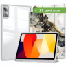 Чехол с прозрачной задней крышкой для Xiaomi Redmi Pad SE (серый мрамор), прозр. акрил