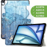Чехол для iPad Air 13 (2024), iPad Pro 12.9 (2018), Голубой мрамор