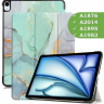 Чехол для iPad Air 13 (2024), iPad Pro 12.9 (2018), Зеленый мрамор