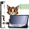 Чехол для Samsung Galaxy Tab A9 Plus, Нарисованный кот