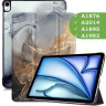 Чехол для iPad Air 13 (2024), iPad Pro 12.9 (2018), Серый мрамор
