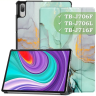Чехол для Lenovo Tab P11 Pro, TB-J706, TB-J716, Зеленый мрамор