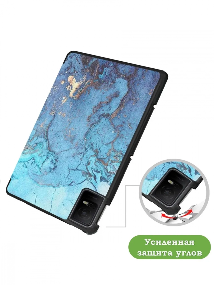 Чехол для TCL NxtPaper 11, TCL TAB 11, Голубой мрамор