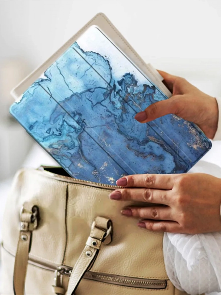 Чехол для TCL NxtPaper 11, TCL TAB 11, Голубой мрамор