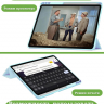 Чехол с прозрачной задней крышкой для Samsung Galaxy Tab S11 Ultra, S12 Ultra (голубой), прозр. акрил