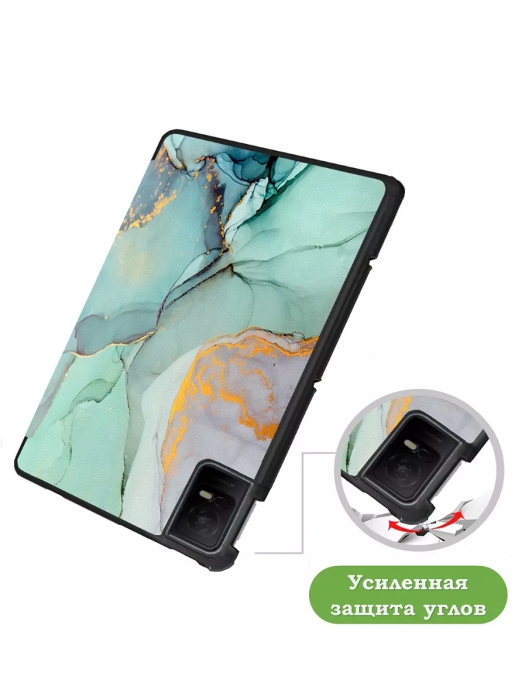 Чехол для TCL NxtPaper 11, TCL TAB 11, Зеленый мрамор