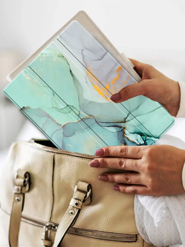 Чехол для TCL NxtPaper 11, TCL TAB 11, Зеленый мрамор